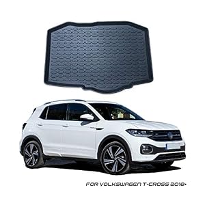 YEE PIN Kofferbakmat T-Cross 2018 voor Volkswagen VW T-Cross 2018-2019, zijbescherming, rubberen mat, laadruimschaal…