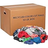50 Lb. Box Recycled Cut Rags, Mixed Colors