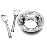 Wilton Armetale Flutes and Pearls Medium 3-Piece Salad Serving Set, 3-Quart