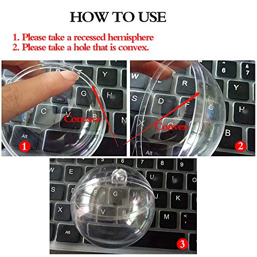 25 Set 50 Pieces Christmas Clear Plastic Fillable Ornaments, DIY Bath Bomb Mold,Acrylic Clear Plastic Ornaments Balls Fillable Wedding Party Decor with 5 Size 30mm 40mm 50mm 60mm 70mm