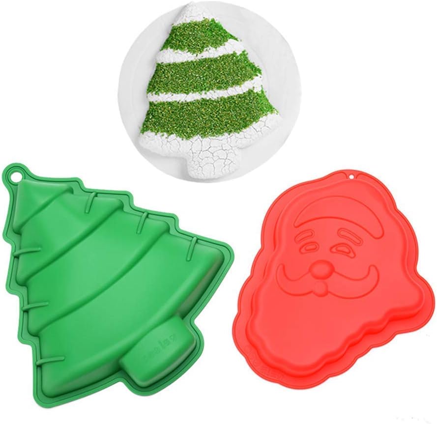 ESA Supplies Christmas Cake Pan Silicone Large Size Christmas Tree Cake Mold Xmas Cake Pan Baking Pan Christmas Baking Supplies