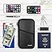 Fireproof Family Travel Itinerary Passport Holder Wallet Travel Accessories RFID Blocking Document Organizer Case with Strap for Women & Men