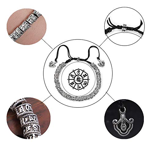 Tibetan Mantra Bracelets Antique with 38 Pieces OM Six Words Mantra