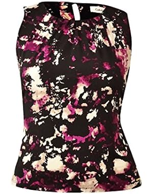 Calvin Klein Women's Petite Floral Print Cami Shirt