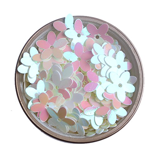 10mm Colorful Iridescent Solid White AB Yellow Green 3D Flower Loose Sequins Paillettes