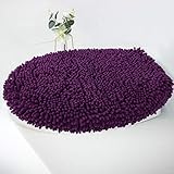 MAYSHINE Seat Cloud Bath Washable Shaggy Microfiber Standard Toilet Lid Covers for Bathroom -Plum