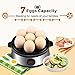 Egg Cooker, HoLife Stainless Steel Egg Boiler Steamer with Auto Shut off, 7 Egg Capacity for Soft, Medium, Hard Boiled Eggs, Omelettes-Silver