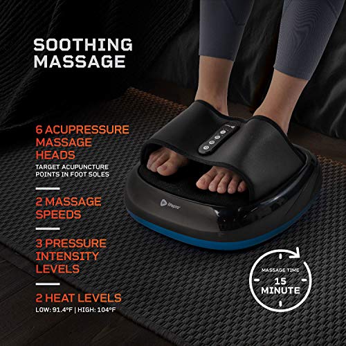 Lifepro Shiatsu Foot Massager with Heat for Pain Relief, Circulation