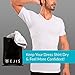 Ejis Sweat Proof Undershirt Men w/Sweat Pads & Antimicrobial Silver, Micro Modal V Neck (Medium, White)