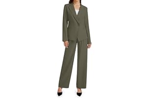 Casly Lamiit 2 Piece Outfits for Women Business Casual Single Button Blazer Jacket and Wide Leg Pants Matching Suit Sets