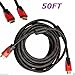 CableVantage Premium HDMI Cable 50FT for 3D DVD PS3 HDTV LCD HD TV 1080P Red Mesh High Speed Gold-Plated Braided Nylon Cord, Gold Tip