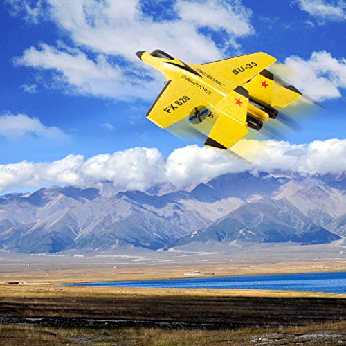 RC Plane Glider | SU-35 2.4GHZ Remote Control Airplane High Speed Fighter Jets | Durable EPP Foam Aircraft Toys wiht Safe Tech for Beginner (1PC Yellow Remote Control Plane Glider)