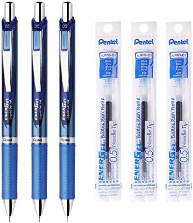 Pentel EnerGel Retractable Liquid Gel Pen, Blue Ink, Blue