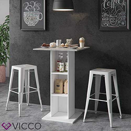 Vicco Bartisch Bistrotisch Küchentisch Rodeo 70x70cm Stehtisch 3 Regalfächer – Bild 7