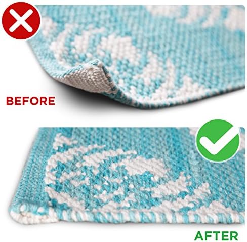 Anti-Curl System - 4 Piece Set Keeps Carpet and Rug Corners or Edges Flat - Safe for Hardwood Floors