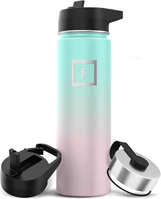 Borraccia Termica con Cannuccia - 650/950/1200/1800 ml - Isolata Bottiglia Termica a Prova di Perdite - a Doppia Parete Acciaio Inox Borracce Termiche Senza BPA per Sport Palestra Campeggio