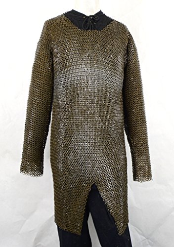 Chainmail Hauberk - Flat Riveted - Solid Flat Rings Mild Steel