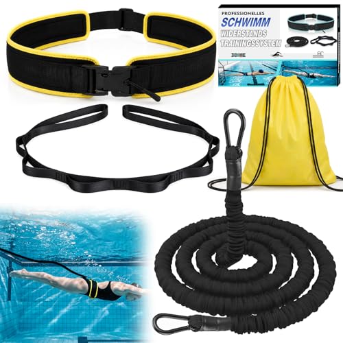 Premium Adult Swimming Belt for Pool, 3.5-8 m Swimming Belt with Elastic Rubber Bands, Swimming Aid Adults, Suitable for Beginners and Professionals, for Swimming Training
