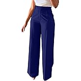 Lucuna Women's Wide Leg Dress Pants High Waisted Straight Leg Slacks Business Office Work Pants Trousers
