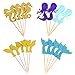 Mtlee 39 Pieces Glitter Mermaid Theme Cupcake Toppers for Baby Shower Birthday Party, Including Mermaid, Seahorse, Seashell, Fishtail, Starfish