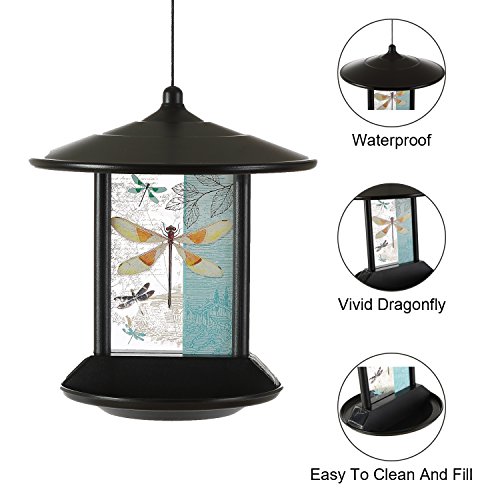 Cedar Home Hanging Solar Bird Feeder Outdoor Garden Decorative