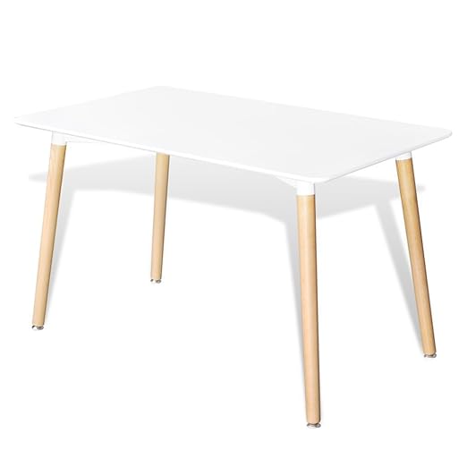 title=vidaXL Tavolo da Pranzo Sala Soggiorno Cucina Rettangolare Bianco Opaco Moderno