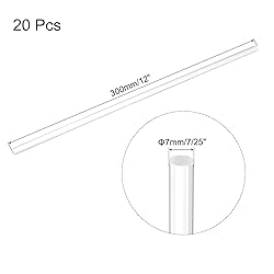 MECCANIXITY 20 Pcs Acrylic Round Rods 9/32" x