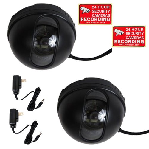 VideoSecu 2 Pack CCTV Home Surveillance Dome Security Cameras 1/3