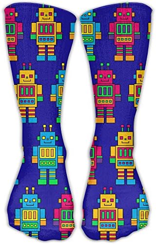 ETcRe Men&amp;Women's Colorful Robot Pattern Fashion Crew Sock Athletic Ankle Dress Sock One Size