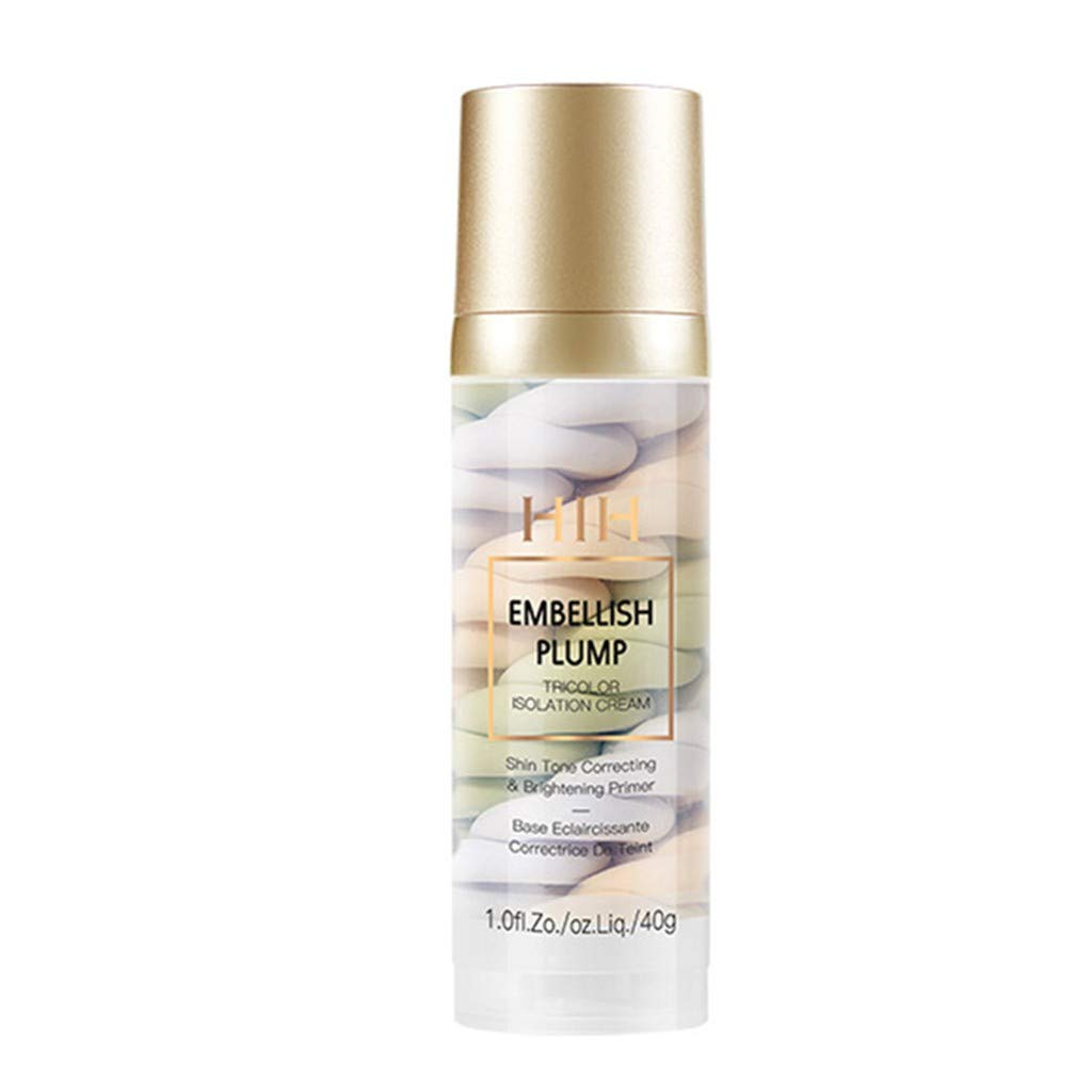 vmree Tricolor Liquid Foundation Cream,Flawless Colour,Hides Wrinkles & Lines, Make-up Base Cream,Covering Imperfections Complete Cover,Universal Shade for ALL Skin Makeup, 1.00fl oz (Multicolor)