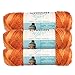 Caron (3 Pack Simply Soft 100% Acrylic Soft Gold Orange Yarn for Knitting Crocheting Medium #4