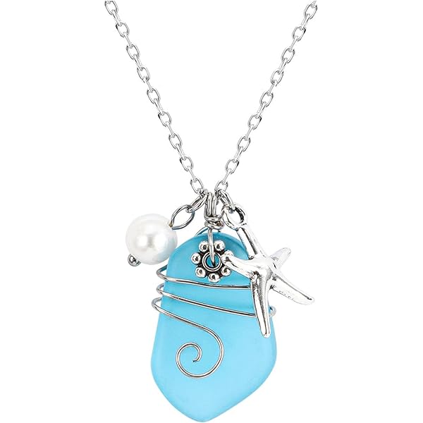 Amazon.com: Handmade Top Drilled Sea Glass Pendant Necklace with