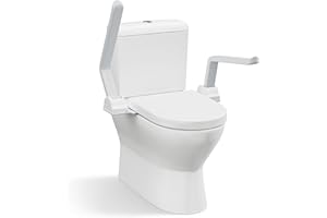 WAYES Toilet Safety Rails, Foldable Toilet Handicap Rails with Arms, Toilet Handles for Elderly and Disabled, Heavy Duty Toilet Rails for Seniors