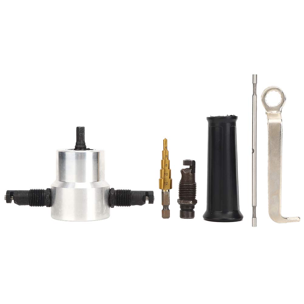 6pcs Double Headed Metal Nibbler Cutter Drill Attachment for Car Repairing and Thin Metal Sheet Cutting, 0.47in Cutting Radius