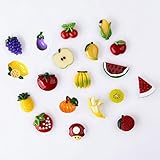 Pack of 19 Fruit Fridge Magnet Home Decoration Banana Orange Strawberry Baby Early Education Mini Size 2cm