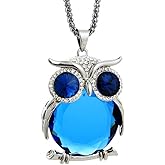 LittleFathand Owl Necklace for Women Men Dainty Crystal Owl Pendant Necklace Cute Owl Bird Choker Necklace Halloween Party Jewelry Gift