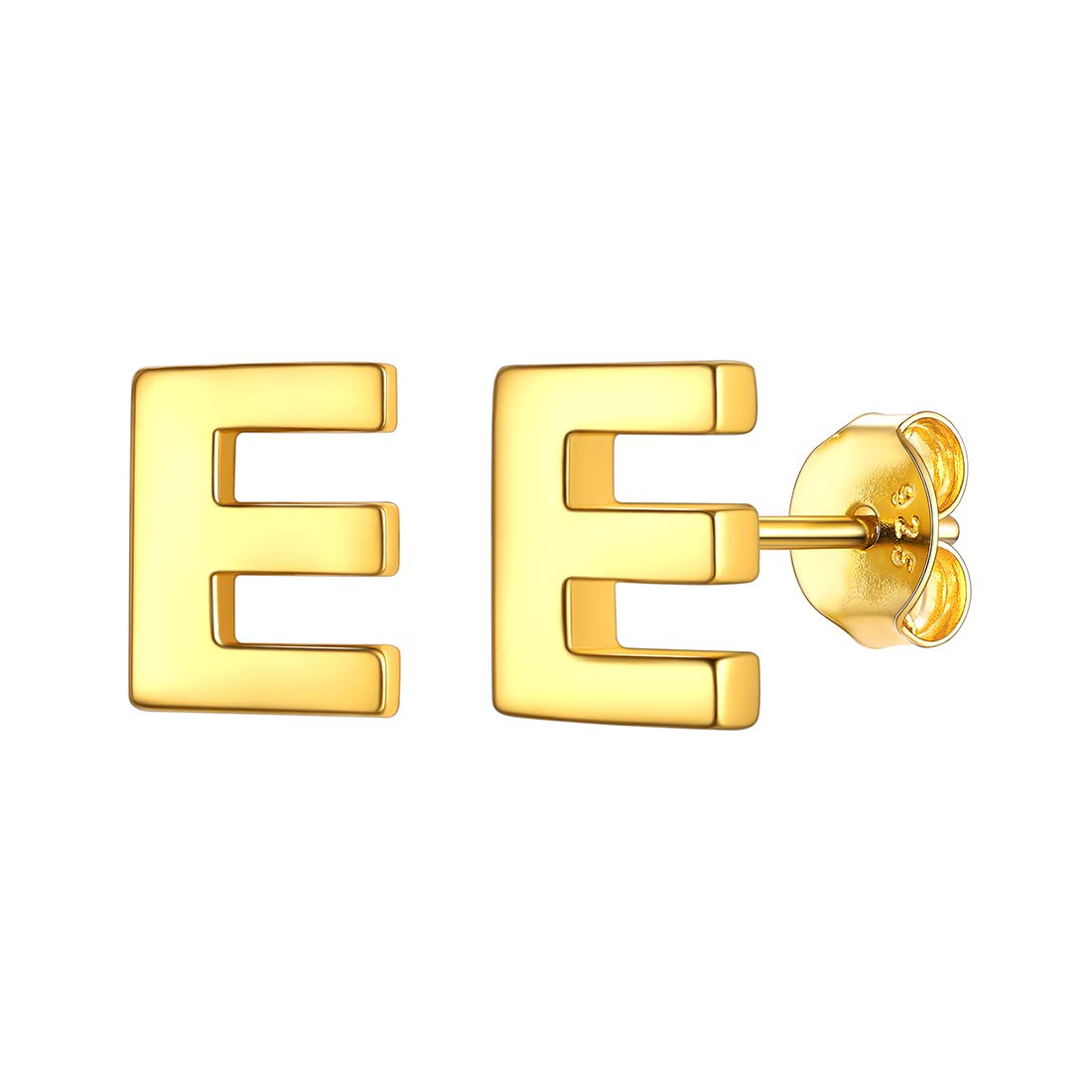 ChicSilver Initial E Stud Earrings for Women Gold Plated Minimalist Jewelry Alphabet Name Earring — image 1
