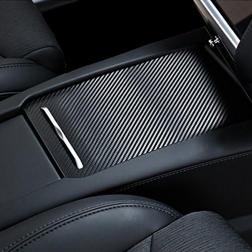 Car Armrest Box Control Panel Decoration Cover Center Console Carbon Fiber Stickers for Tesla Model S and Model X