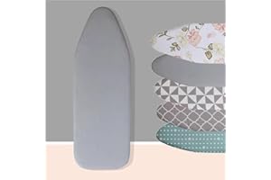 DOUKI Ironing Board Cover 15x45 Inch, Iron Board Replacement Cover, Cotton Ironing Board Pad, Adjustable Ironing Board Cover 