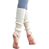 YUANQIAN Women Winter Extra Soft Long Legwarmer Warmer Knitted Stirrup Leg Warmers for Yoga Ballet Dance