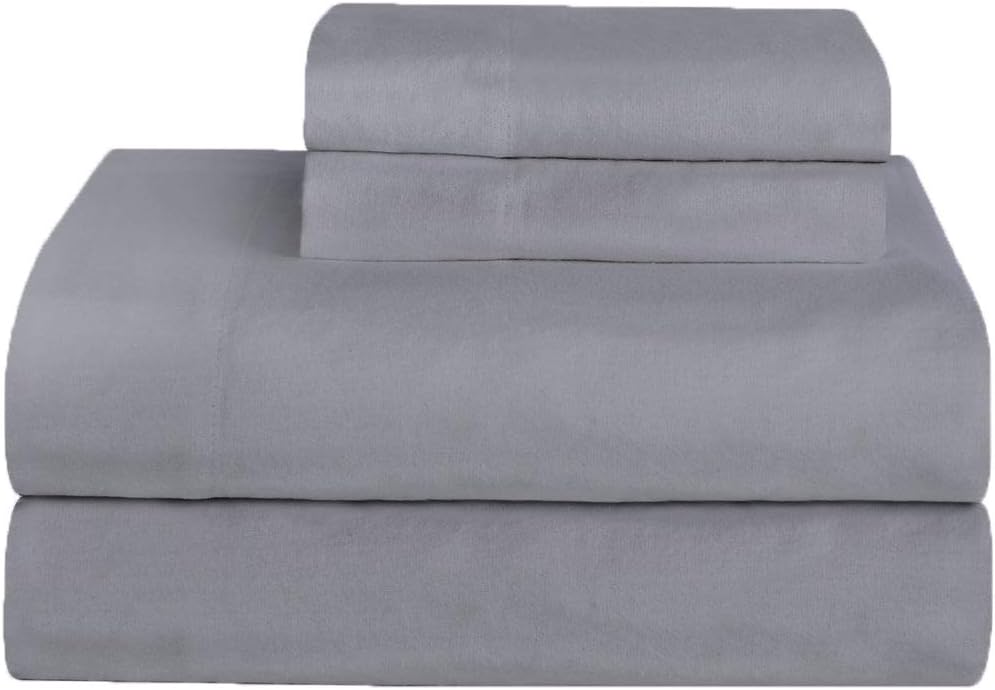 AmigoZone Brushed Cotton Thermal Flannelette Fitted Sheet Flat Sheet
