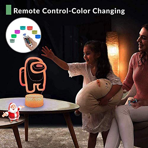 3D Illusion Table Lamp, 16 Colors Illusion Night Light, Game Table Lamp，USB Powered, 7 Color LED lamp with Remote Control and Touch Switch ,Children Gift Bedroom Decoration