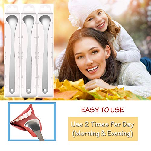 Tongue Scraper, Tongue Cleaner 3 Pack 100% Useful Surgical Stainless Steel Tongue Scraper for Family, Adults, Kids - Refresh Breath, Enjoy Better Living - with 3 Pack Travel Carrying Case - Thumbnail 5