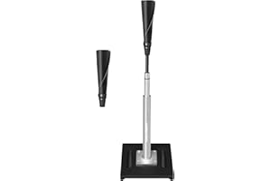 LesunSport Portable Baseball Batting Tee, Adjustable from 24-46 inches, Heavy-Duty Metal Base, Batting Tee with Rubber Top fo