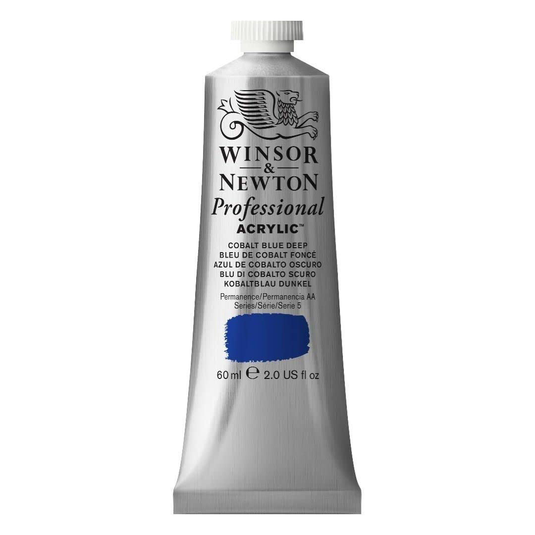 Winsor & Newton 2320180 60 ml Professional Acrylic Colour - Cobalt Blue Deep