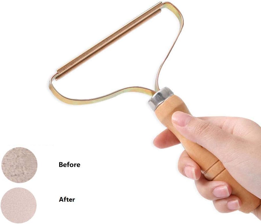 BAILAIDU Portable Lint Remover Clothes Cleaner Clothes Lint Wood Remover Long Handle Fabrics Sticky Lint Remover Hair Remove Brush for Restoring Sweater Coat