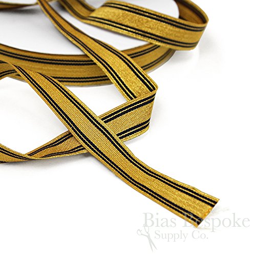 5 Yards of EGAN Gold and Navy Double-Stripe Bullion Braid Trim