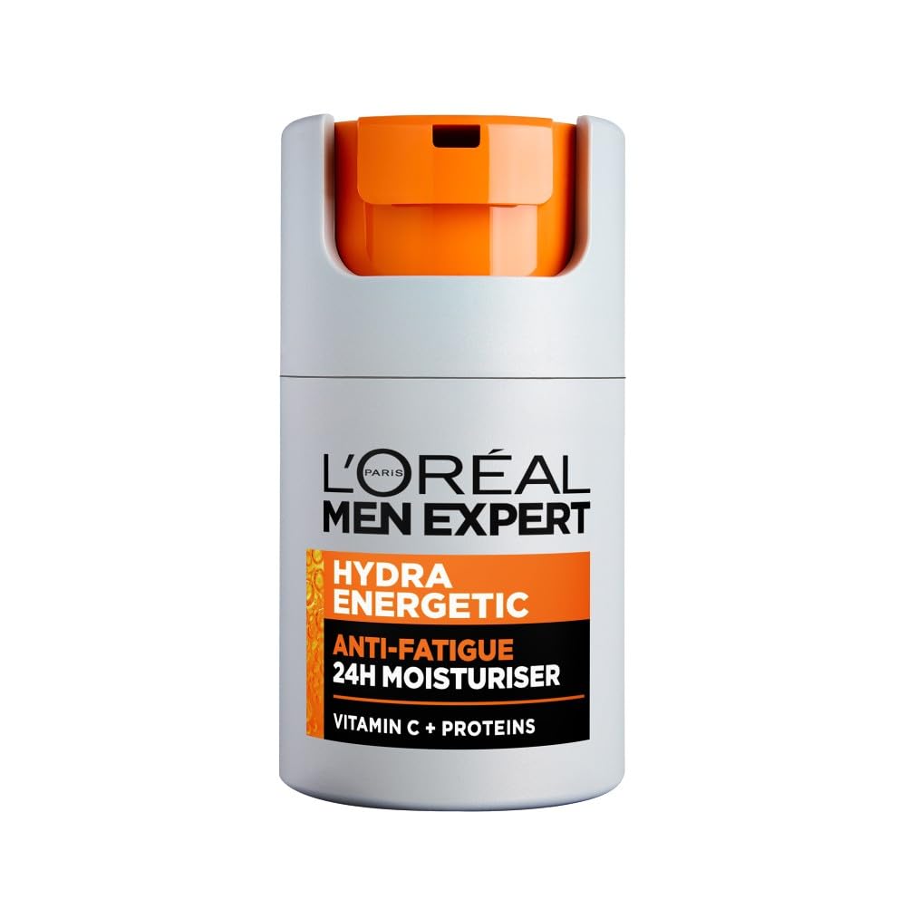L'Oréal Men Expert Hydra Energetic Anti-Fatigue Moisturiser: 24hr Hydration for Men's Skin. Combats Dryness and Dark Circles. Fast-absorbing, Enriched with Vitamin C. 50ml