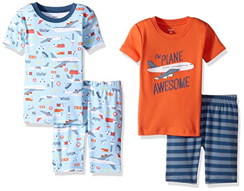 Carter's Little Boys 4-Piece Snug Fit Cotton PJs I'm Plane Awesome, Blue, 3T