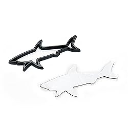 Modengzhe 2 Pcs Hollow Shark Shape Metal Emblem